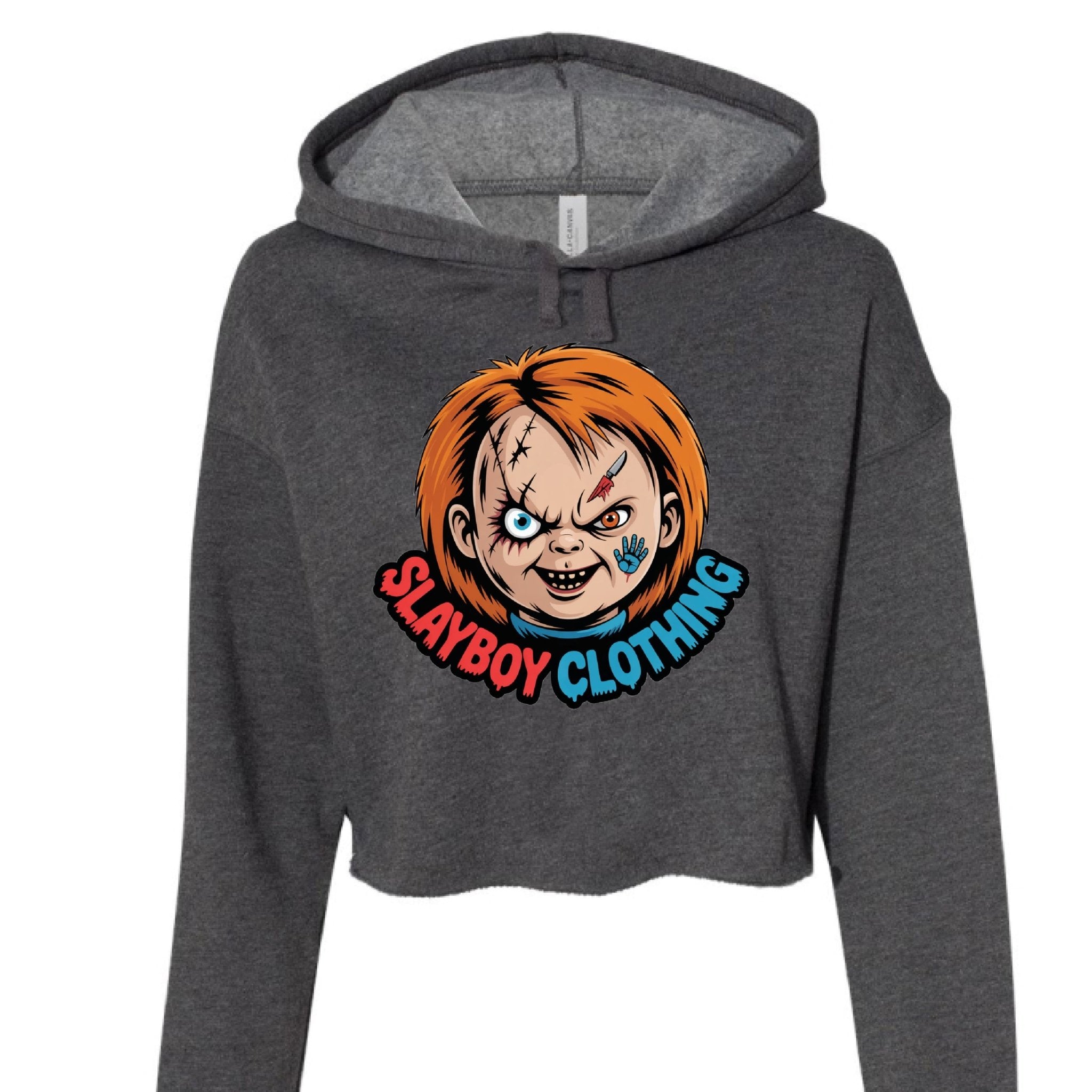 Chucky1 Cropped Hoodie - Slayboy Clothing